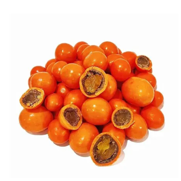 CHOCOLATE DRAGEADO DE DAMASCO,CAFÉ E LARANJA